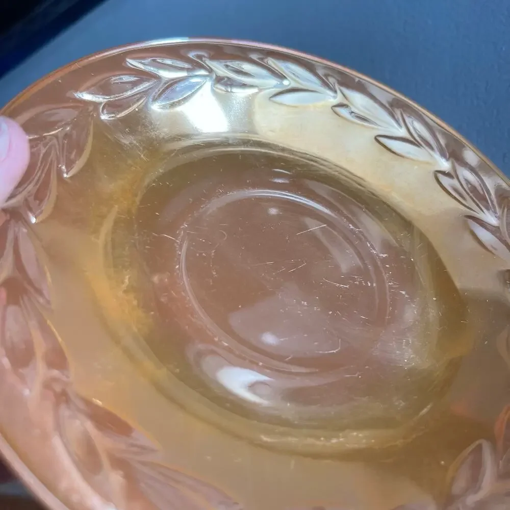 Anchor Hocking Fire King Peach Lustre Laurel Small Dinner Set of 6